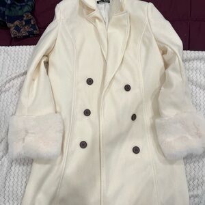 Elegant White Double-Breasted Coat